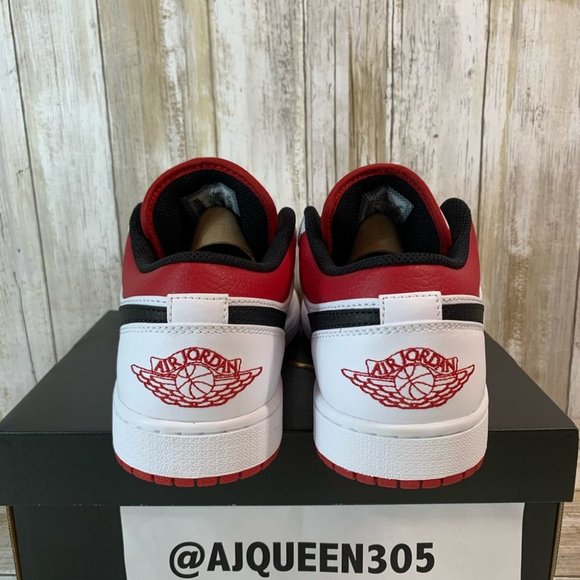 Air Jordan 1 Low white/gym red black Men’s - Picture 4 of 7